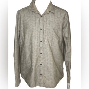 Patagonia men’s long sleeve shirt light brown 100% organic cotton XL